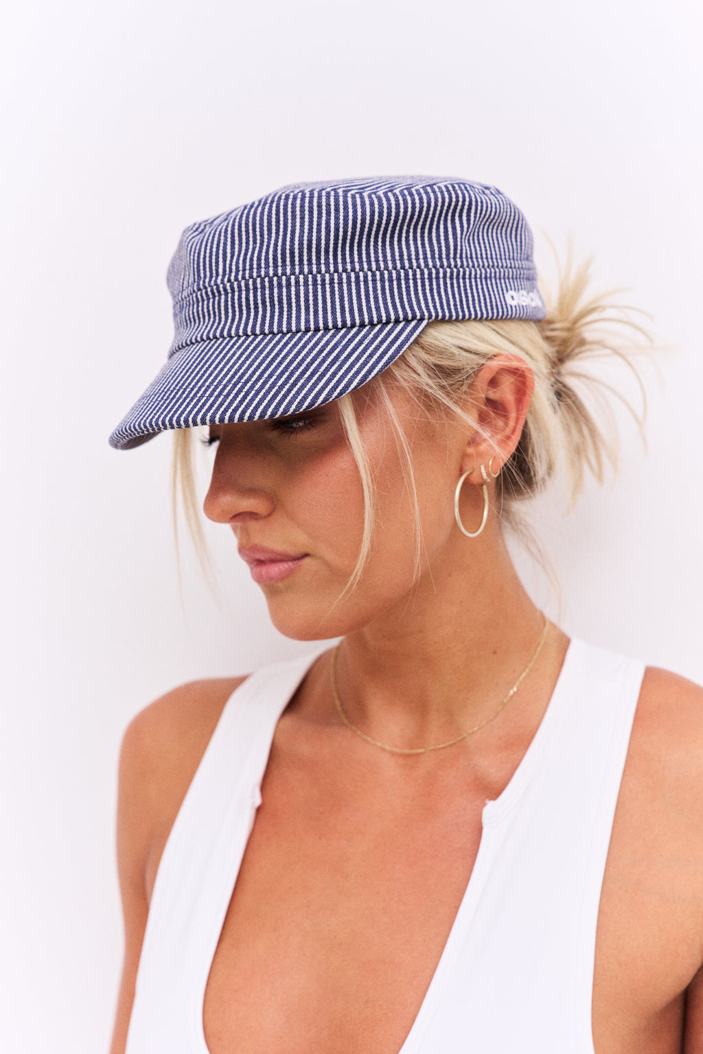 CADET HAT - BLUE/WHITE PINSTRIPE