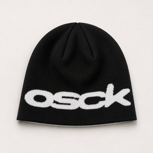PRE ORDER - Orange/Black/White Reversible beanie